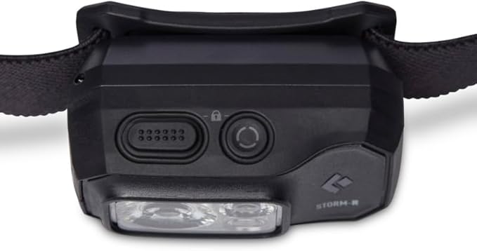 BLACK DIAMOND Storm 500-R Rechargeable LED Headlamp, Waterproof and Dimmable for Camping, Hiking, Running, Hunting, Work with Red Light Headlamp Mode, Black