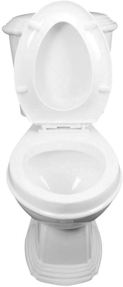 Renovators Supply Sheffield Elongated Bathroom Toilet 29.5"D X 18.75"W X 31.75"H, White Slow Close Dual Flush 2 Piece Toilet