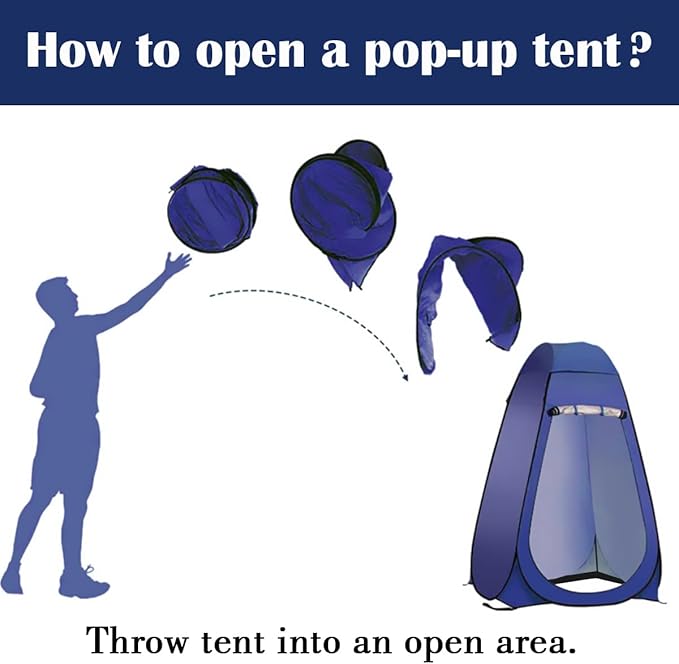 Pop Up Tent Upgrade Privacy Camping Shower Tent Portable Outdoor Sun Shelter for Outdoor Bathing Toilet Camping Biking Hiking Beach with 5.3 Gallon Shower Bag