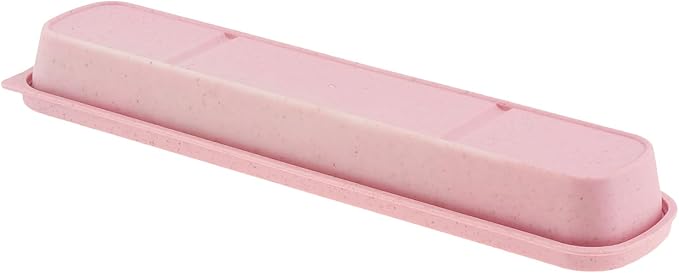 OriGlam 1pcs Portable Flatware Box Travel Tableware Storage Case Box, Utensil Case Flatware Storage Box for Cutlery Kit, 9.84 x 2.40 inch (Pink)