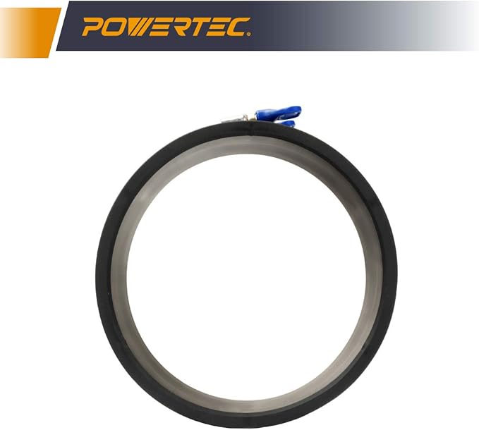 POWERTEC 70281 6 Inch Dust Control Flex Cuff with Adjustable Key Hose Clamps, Hose Connector Rubber Cuff Coupler for Woodworking Dust Collection Fittings, Dust Collector Accessories & Machinery, 1pk