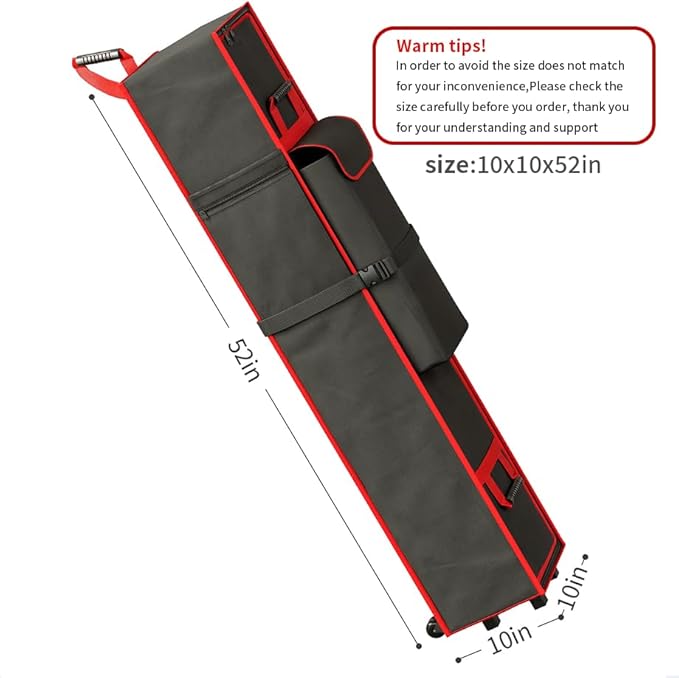 10 x 10 x 52 inch Tent Bag Replacement Part, Designed for 10 x 10 pop-up Tents, Comes with Handles and Rollers for Easy Carrying. Made of 800D Waterproof Oxford Fabric, Durable and Waterproof.