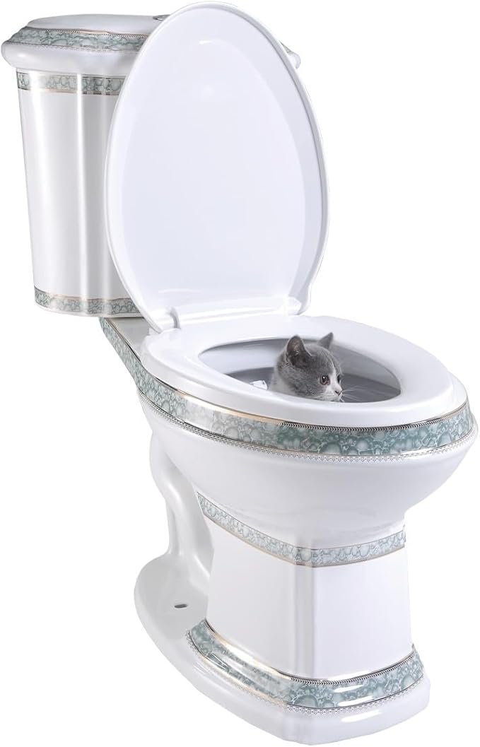 Renovators Supply India Reserve Elongated Two Piece Bathroom Toilet, Green Finish 0.8 GPF/1.6 GPF WaterSense, Porcelain Dual Flush ADA Decorative Toilet
