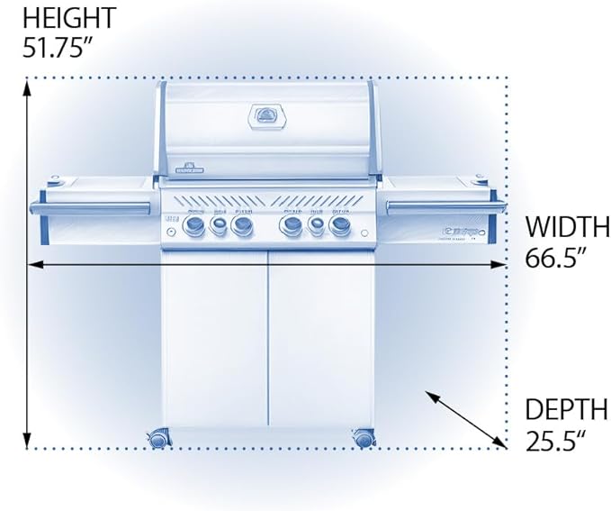 Napoleon PRO500RSIBNSS-3 Prestige PRO 500 RSIB Natural Gas Grill, sq.in, Stainless Steel