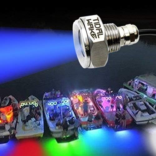 Tidal Wake IP68 Underwater 1/2in Standard Boat Drain Plug LED Light, Brilliant Underwater Lighting in Minutes! No Holes to Drill!