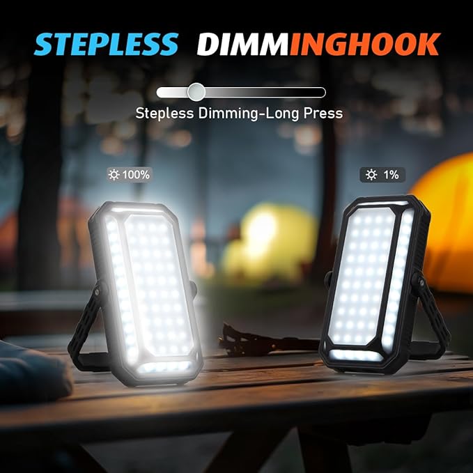 LED Camping Lantern Rechargeable, 10000mAh Portable Camping Lights up to 120+ Hours, 12 Light Modes, Dimmable, LCD Digital Display, Waterproof, Camping Essentials for Power Outages, 10 Packs