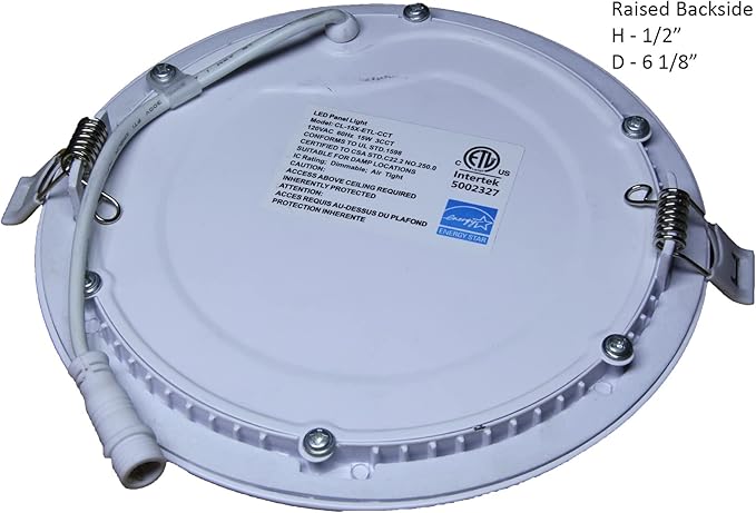 LED & Lighting Solutions LED 6" Dimmable Downlight Can w/ 90 Min Emergency Battery Backup, 12w, 5 CCT Selectable 2700-6000k, 960 lumens, 80 CRI| UL/ETL/IC/Damp Rated, Energy Star