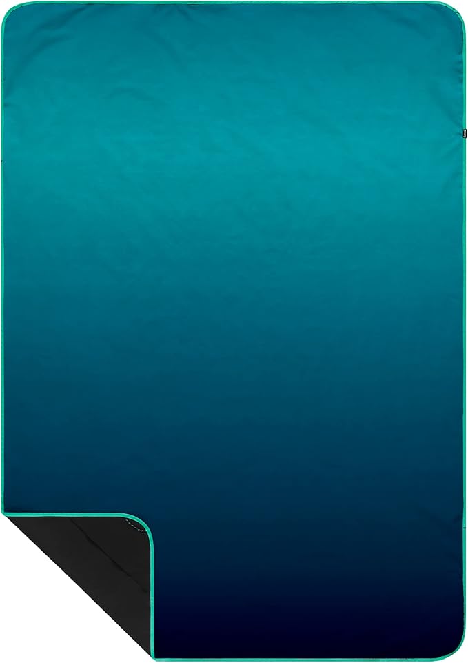 Rumpl Everywhere Mat, Waterproof Picnic Blanket and Ground Mat for Camping, Hiking, and Picnicking, 52x75 Inches, Ocean Fade