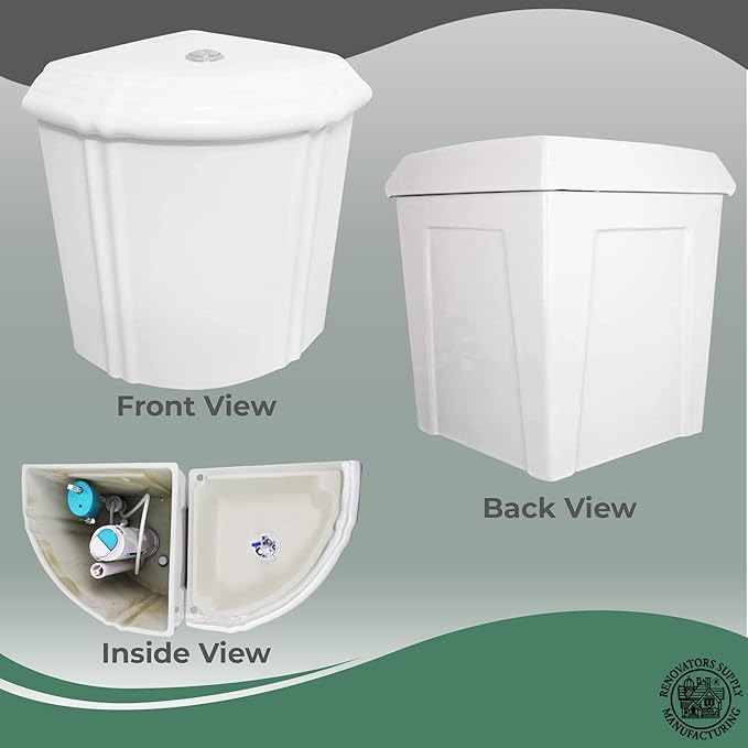 Renovators Supply Sheffield Corner 2-Piece Round Toilet 12", WaterSense Dual Flush, White Toilet With Slow Close Seat
