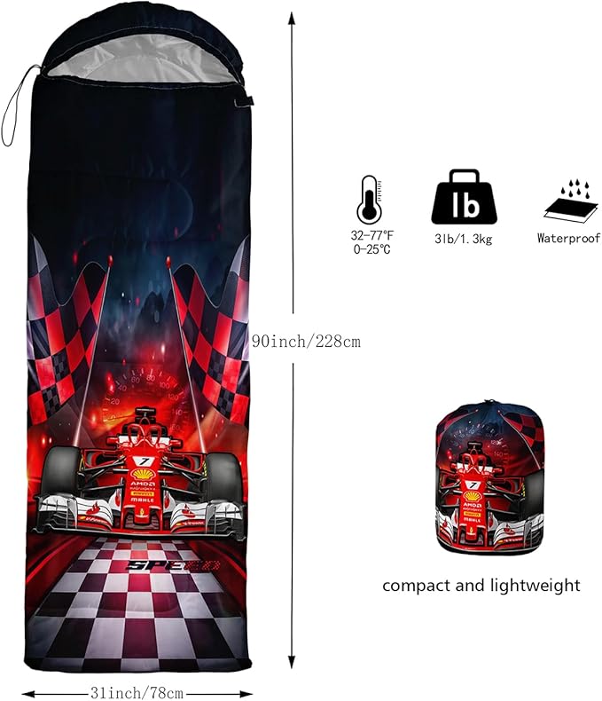 Print sleeping bag,sleeping bags,Outdoor Camping Sleeping Bag,Suitable For Children Boys And Girls Portable,Waterproof,Compact And Lightweight,Great For Outdoor Camping,Backpacking And Hiking