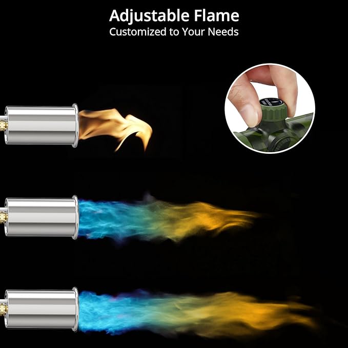 Sondiko Powerful Propane Torch L8010, Sous Vide, Campfire Starter, Adjustable Gas Welding Kit for Searing Steak, BBQ, Gas Welding(Camouflage) Propane Tank Not Included