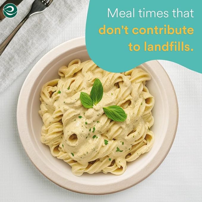 ECO SOUL Compostable 9 Inch Biodegradable Disposable Paper Plates | Eco-Friendly Dinner, Party, Wedding, Event