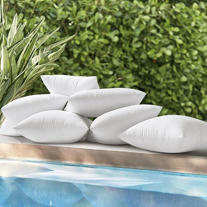 MIULEE Pack of 2 16x24 Inch Outdoor Pillow Inserts Waterproof Decorative Throw Pillow Insert, Rectangle Lumbar Garden Pillow Form for Patio Sofa Couch