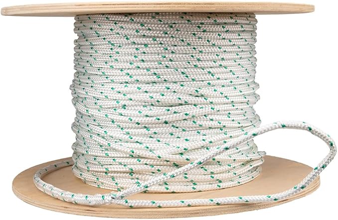 Rope and Cord Double Braid Pulling Rope – Super Strong Composite Rope with Built-in Pulling Eyes (1/4" | 1200' Spool)
