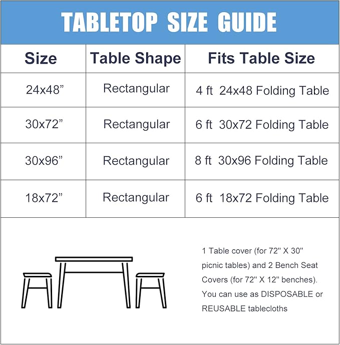 Fitable Checkered Picnic Table Cover Waterproof Elastic Outdoor Table Cover with Bench Covers, Vinyl Fitted Flannel Backing 30"x72" for Camping, Party, Folding Table, Black and White, 3 PCS Set
