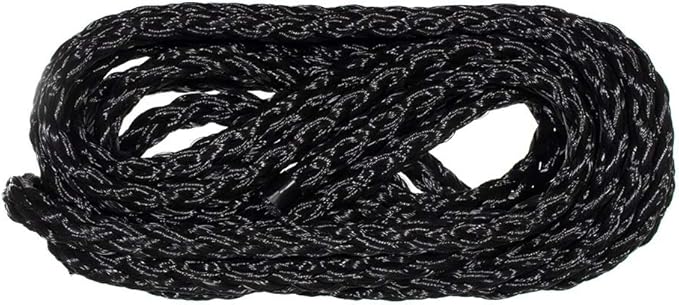 Hollow Braid Polypropylene Rope (1/2 Inch, 100 Feet, Black) - Barrier Rope - Trail Marking, Crowd Control, Golf Courses