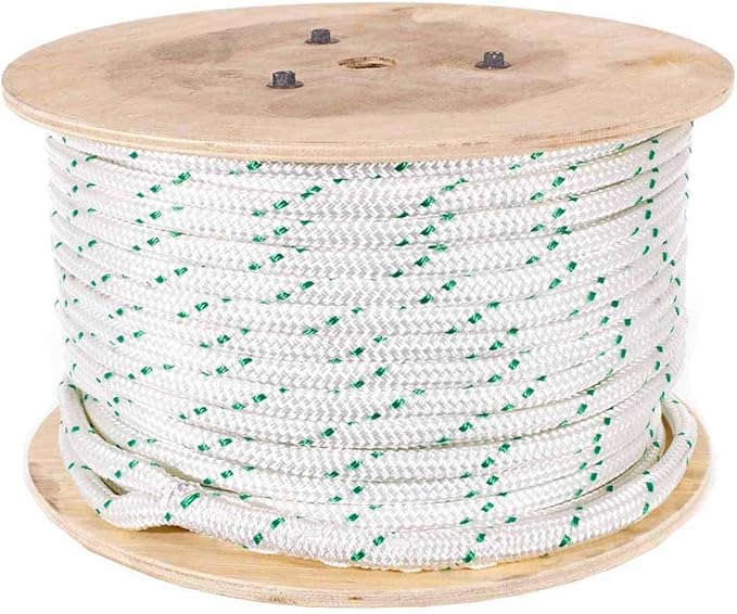 Rope and Cord Double Braid Pulling Rope – Super Strong Composite Rope with Built-in Pulling Eyes (7/16"| 300' Spool)