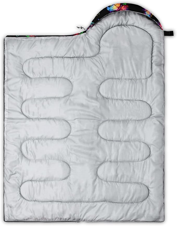HOSIMA Dear Hunting Pattern Cold Weather Sleeping Bags for Adults,Black Light Weight Sleeping Bags for Kids Adults,WaterProof Sleeping Bags for Outdoors Hiking.