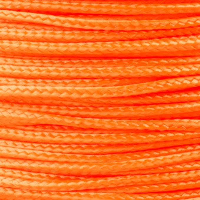 Paracord Planet Micro Paracord – Thin Braided Cord for Crafting, Fishing, and DIY Projects in 125 ft Spools – Neon Orange