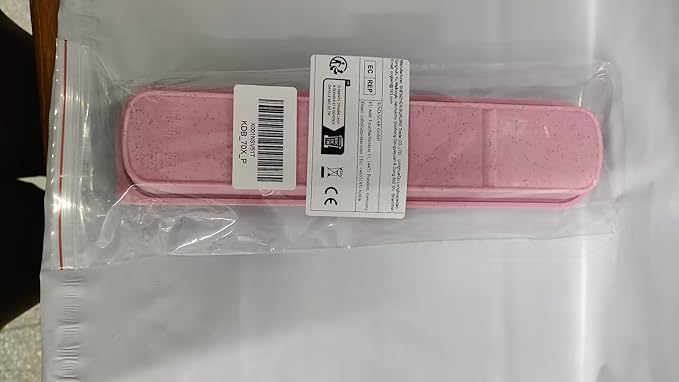 OriGlam 1pcs Portable Flatware Box Travel Tableware Storage Case Box, Utensil Case Flatware Storage Box for Cutlery Kit, 9.84 x 2.40 inch (Pink)