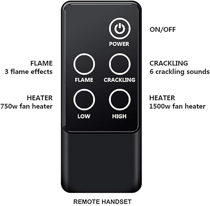 RICHFLAME 23 Inches, Edward Electric Fireplace Insert with Fire Crackling Sound, Weathered Concrete Interior, Remote Control, 750/1500W, Black