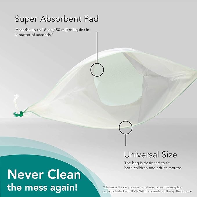 The Original Carebag Emesis Bag with Super Absorbent Pouch- Absorbs 16 oz, No More Leaks and Splashes- Single Use- Reduces Odors- Easy Disposal, 20 Vomit Bags