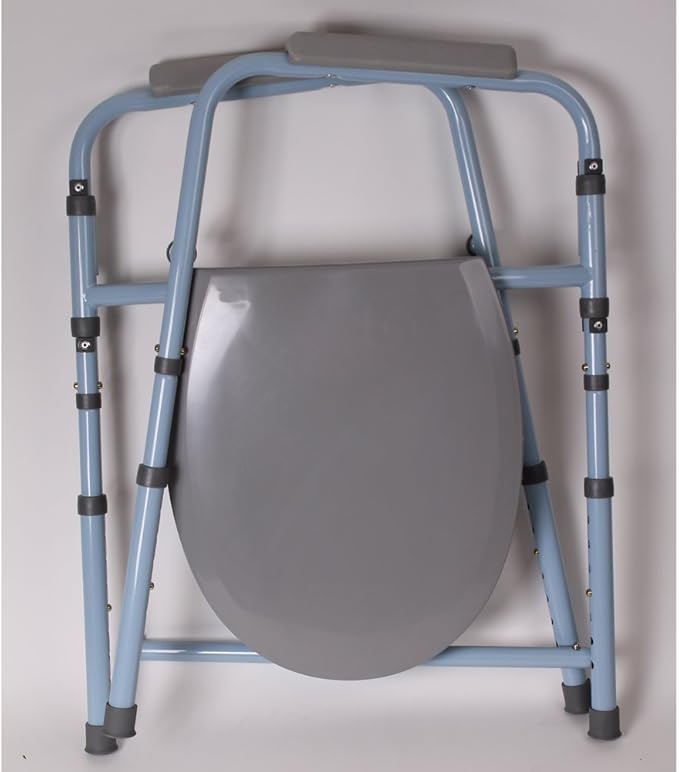 Carex 3-in-1 Folding Bedside Commode and Raised Toilet Seat, Portable Toilet for Camping, Supports Up to 300lbs, Bedside Commodes for Seniors, Adult Potty Chair with Bucket, Lid, and Splash Guard
