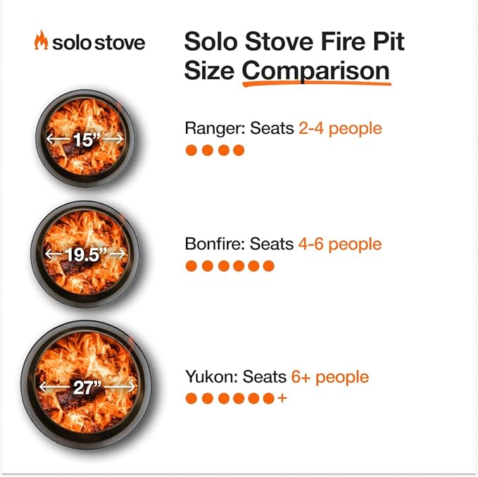 Solo Stove Bonfire with Stand | 19.5" Smokeless Fire Pit, Removable Ash Pan | Portable Stainless Steel Wood Burning Outdoor Fireplace, Ideal for 4–6 People, 21.75 lbs, Gunmetal