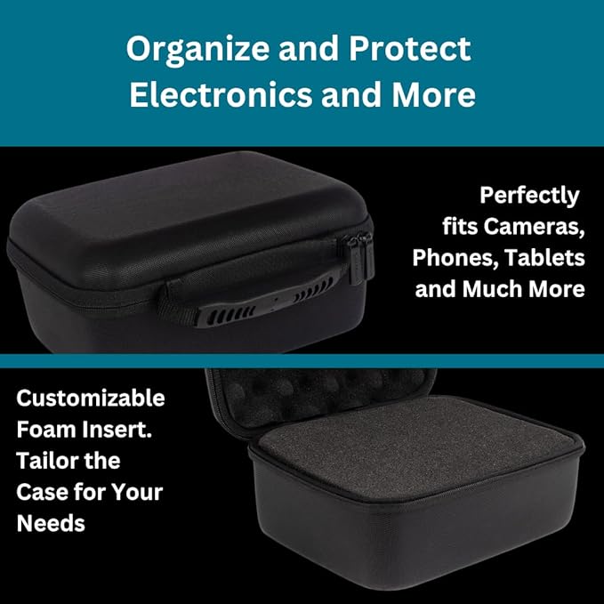 Protective Hard Case With Customizable Foam - Lightweight Hard Shell Case for Electronics, Cosmetic, Makeup & More - EVA Protection (11" x 9" x 5.5")
