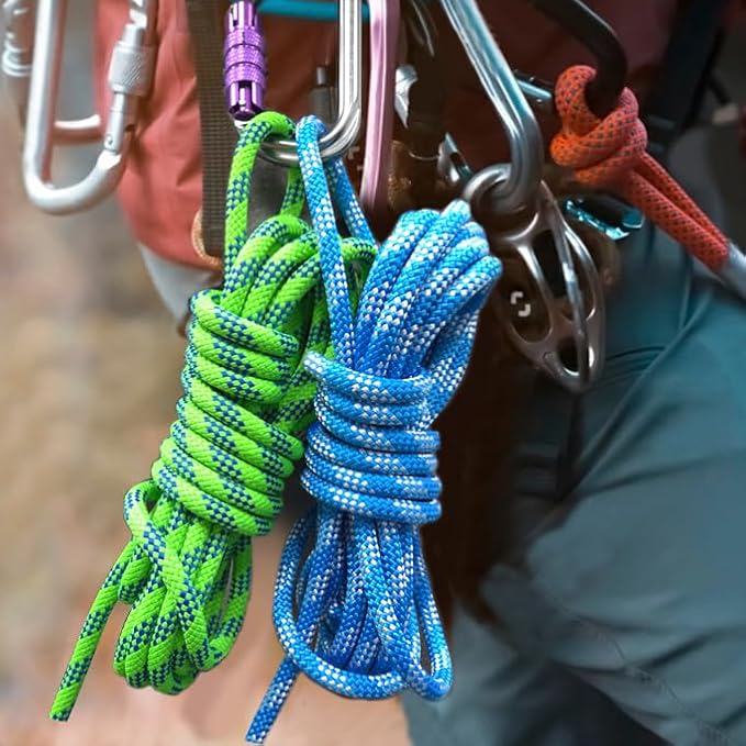 SEAMUS 8mm (5/16in) Prusik Accessory Cord 15M (50ft) UIAA Rock Climbing Rope 14Kn High Tensile Strength Rock Climbing Accessories Cord Double Braid Nylon Cord for Mountain Tree Climbing,Fire Rescue