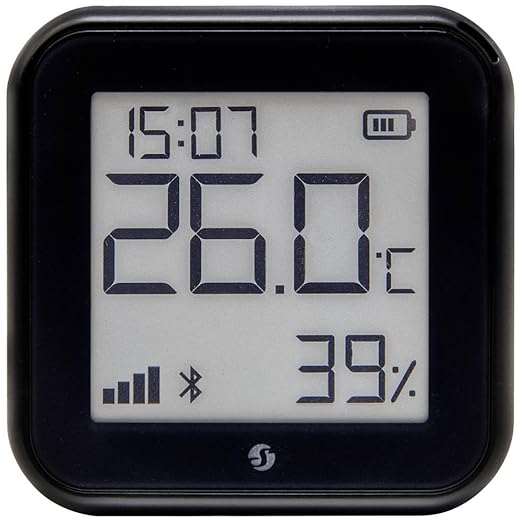 Shelly H&T Gen3 Black | Wi-Fi and Bluetooth Smart Temperature & Humidity Sensor with Remote App Control & Monitoring | Smart Scenes | Notification Alerts | LCD Display | Free Data Storage Export