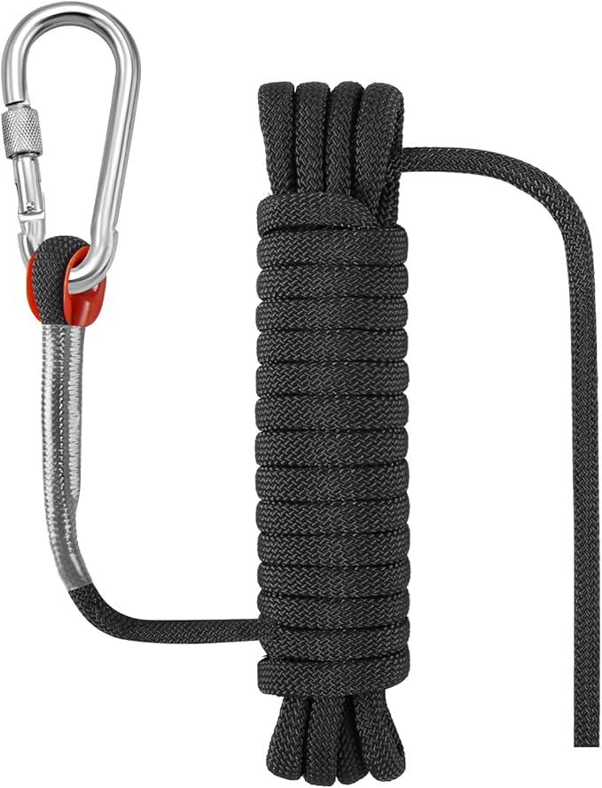 Outdoor Rope for Marine, Hunting, Boating, Fishing, Rafting, Camping, Hiking, Anchor, Mooring, Floating, Dock Lines, Kayak, Canoe, Rescuing, Knotting Practice 5/16 in x 15 ft Black