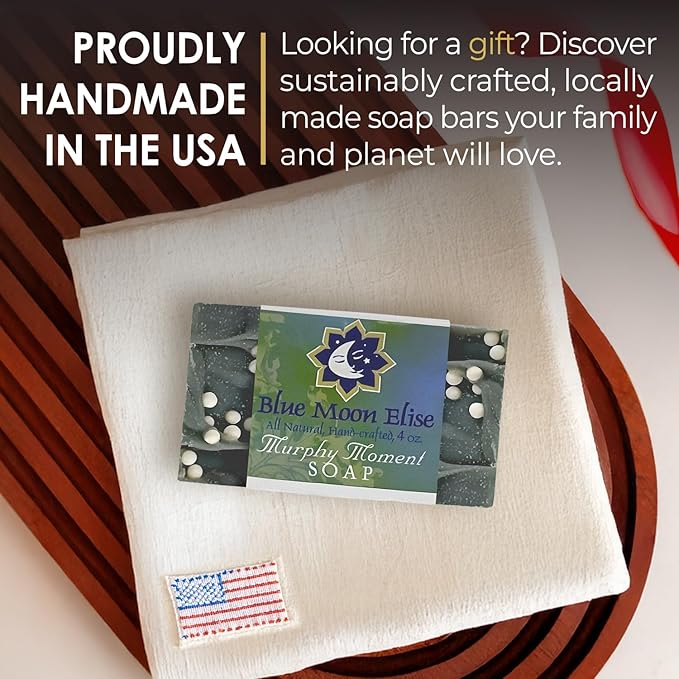 Murphy Moment All Natural Bar Soap, Premium Lavender, Orange and Ylang Ylang Essential Oils, Organic Ingredients, Handmade in the USA, Moisturizing and Therapeutic for Face/Body