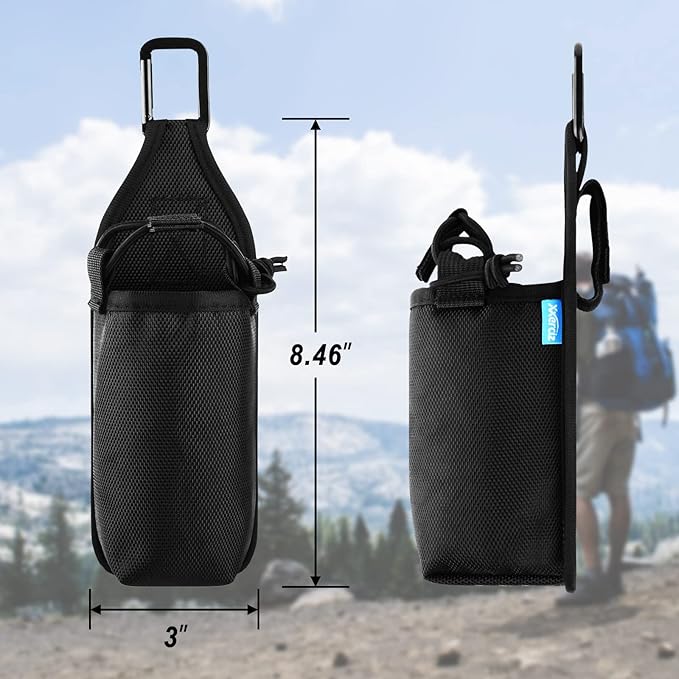 Xxerciz Nylon Belt Holster Compatible with Frontiersman 7.9 and 9.2 Ounce Bear Spray Canisters, Portable Pouch with Carabiner, Easy to Access, Perfect for Hunting, Camping, Hiking