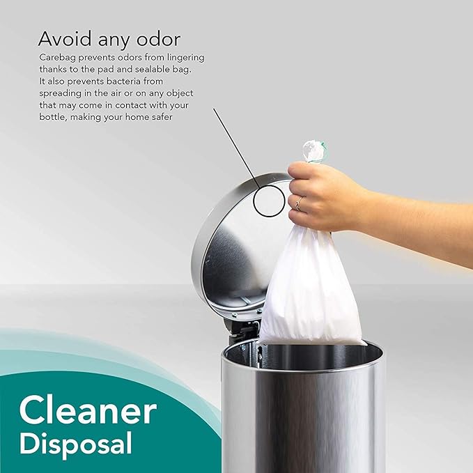 The Original Carebag Emesis Bag with Super Absorbent Pouch- Absorbs 16 oz, No More Leaks and Splashes- Single Use- Reduces Odors- Easy Disposal, 20 Vomit Bags
