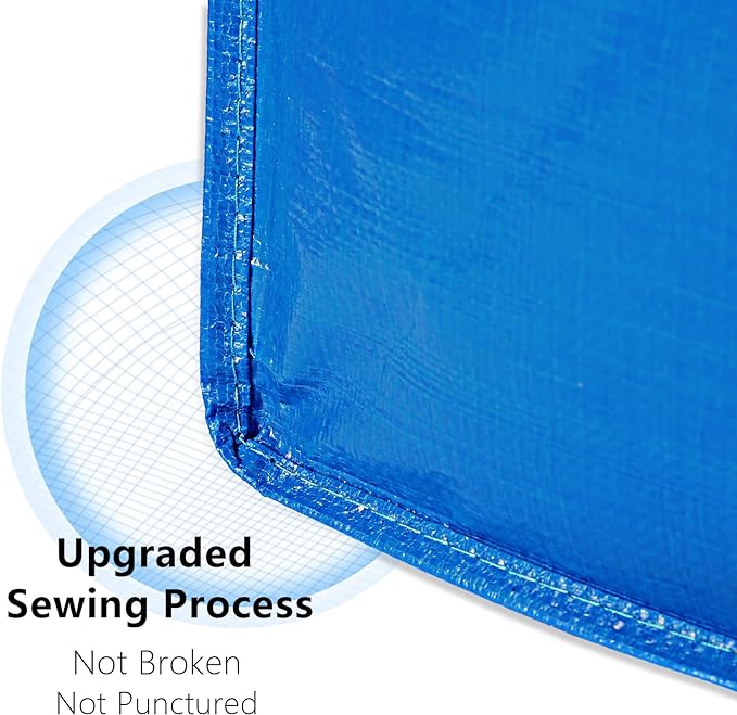 2 Pack Heavy Duty Extra Large Moving Bags Storage Tote - Strong Handles& Backpack Straps - Space Saving Storage Bags Alternative to Moving Boxes and Bins,Compatible with Ikea Frakta Cart, Blue