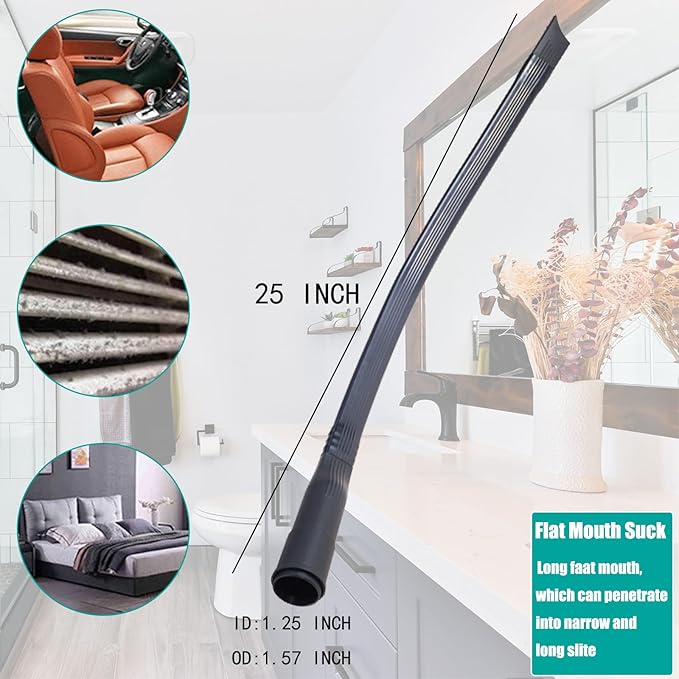 11 PCS Universal Vacuum Attachments Kit for Shop Vac Accessories - Includes Horse Hair Vacuum Brush, Floor Brush, Crevice Tool, and Hose Adapters for 2 1/2" to 1 1/4" & 1 7/8" to 1" Hoses