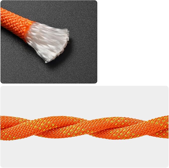 Outdoor Rope for Marine, Hunting, Boating, Fishing, Rafting, Camping, Hiking, Anchor, Mooring, Floating, Dock Lines, Kayak, Canoe, Rescuing, Knotting Practice 5/16 in x 15 ft Orange