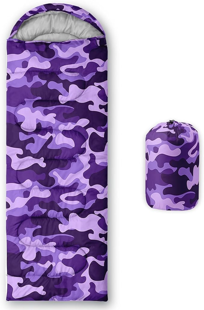 Sleeping Bags for Adults and Kids Backpacking Camping Sleeping Bags for Girls and Boys Lightweight Waterproof Cold/Warm Sleeping Bag for All Season
