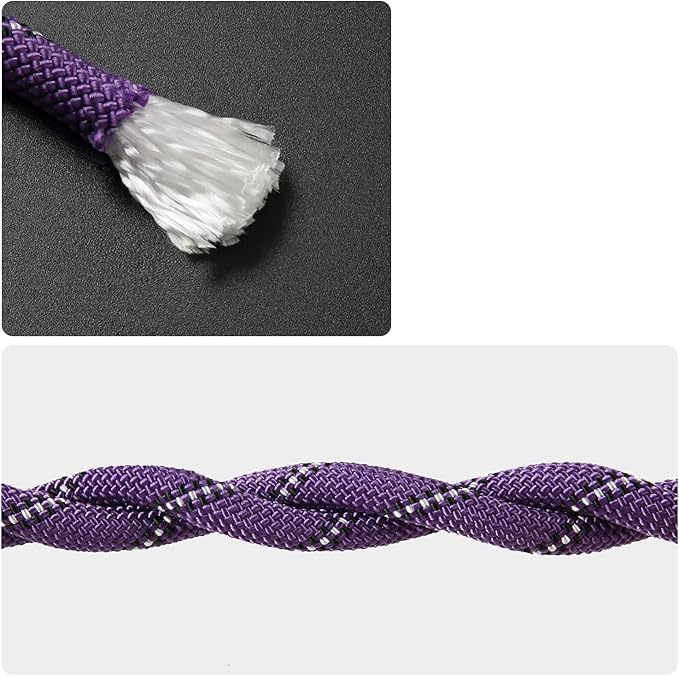 Outdoor Rope for Marine, Hunting, Boating, Fishing, Rafting, Camping, Hiking, Anchor, Mooring, Floating, Dock Lines, Kayak, Canoe, Rescuing, Knotting Practice 5/16 in x 15 ft Purple