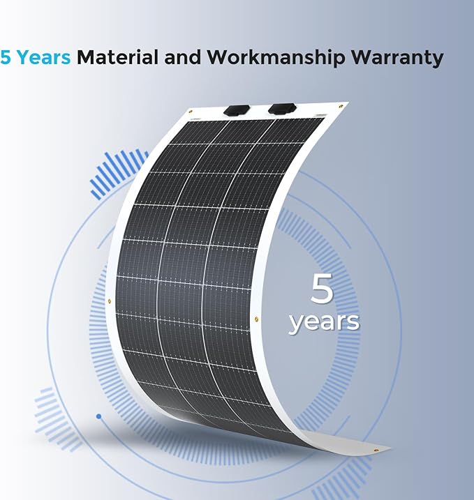 Renogy Flexible Solar Panel 100 Watt, 240° Ultra Flexible 100W Solar Panel 12 Volt for Marine RV Cabin Van Car Uneven Surfaces Off-Grid Essentials