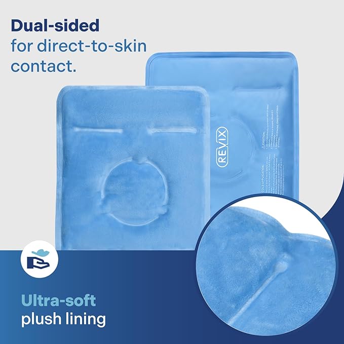 REVIX ice Wraps for Knee Discomfort, Gel Ice Packs Reusable with Cold Compression, Knee Cold Pack to Relax Sore Muscles and Joints, Plush Cover and Hands-Free Application, A Set of Two