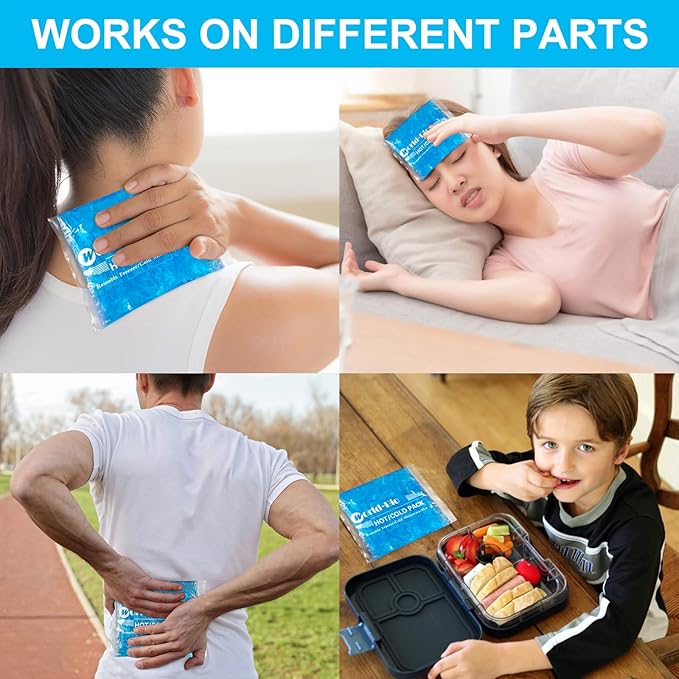 Reusable Gel Ice Packs for Injuries 2 Pack with Wrap, 6.3"x5.1", Hot Cold Soft Flexible Ice Freezer Pack, Cold Compress Therapy for Pain Relief, Surgery Recovery, Knee, Wrist, Ankle, Foot, Elbow, Shin