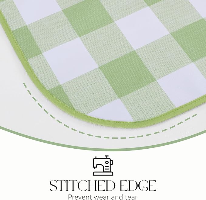 MOSAYT Rectangle Vinyl Tablecloth, 100% Waterproof Buffalo Gingham Plastic Table Cloth, Heavy Duty Wipeable Table Covers for Picnic, Outdoor, Camping - 54 x 78, Sage Green