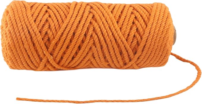 4mm x 100 Feet Orange Jute Rope, Twine for Gardening Tomato Climbing Plant Tie Floristry Crafts Gift Wrapping Packing Decor