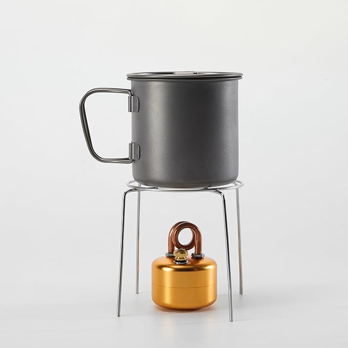 Mini Alcohol Camping Stove – Lightweight Brass & Aluminum Spirit Burner with Stand | Faster Heating – Perfect for Backpacking, Hiking & Brewing Piping Hot Tea/Coffee