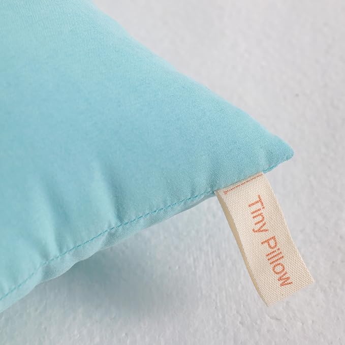 NTBAY Tiny Pillows, Down Alternative 7"x11" Microfiber Mini Pillow for Travel, Pets, Soft Machine Washable Small Pillows for Neck, Wrist, Lumbar and Knee, Aqua
