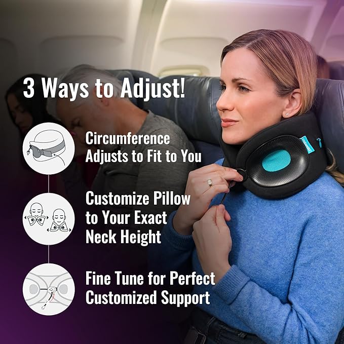 Cabeau Travel Pillow for Long Flights – Evolution X - Memory Foam Neck Support - Comfort On-The-Go for Airplane, Train, and Car (Diamond)