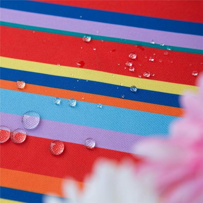 Poise3EHome 60X84 Outdoor/Indoor Waterproof Spillproof Rectangle Tablecloth for Camping Picnic Party Patio Table Spring, Color Stripe