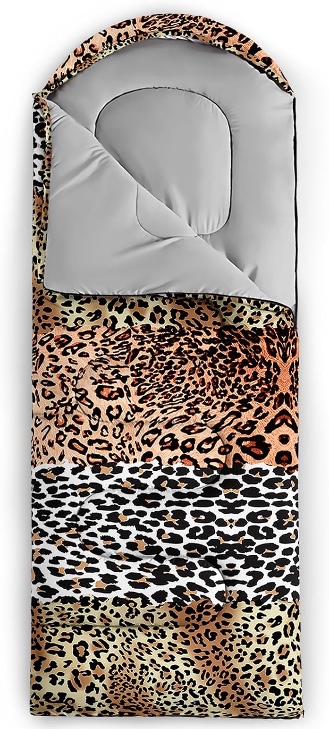 Sleeping Bags for Adults and Kids,3D Printing Camping Sleeping Bag for Girls Boys Lightweight Waterproof Cold/Warm 3-Season,Outdoor Travel with Compression Bags